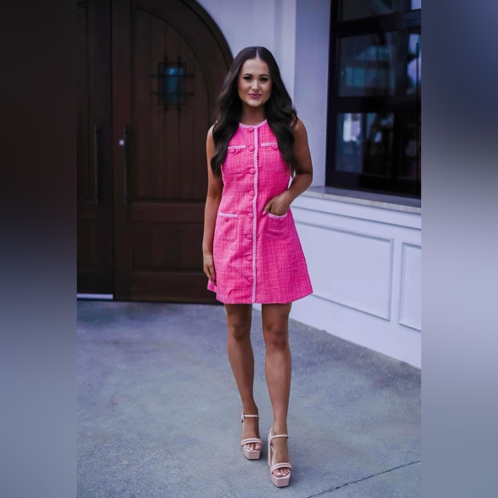 NWT Pink Tweed Dress. Size Small.